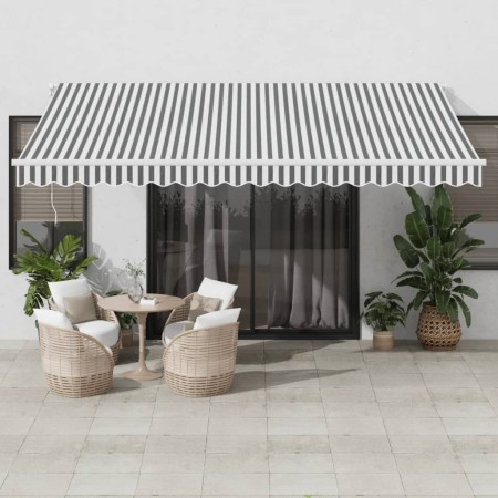 Tenda Retrattile Automatica Antracite e Bianco 450x300 cm