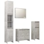 Set Mobili da Bagno 4 pz Grigio Cemento in Truciolato