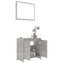 Set Mobili da Bagno 4 pz Grigio Cemento in Truciolato