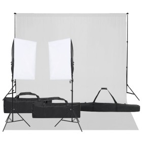 Kit per Studio Fotografico con Set di Luci e Fondale