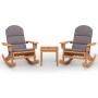 Set Salotto da Giardino Adirondack 3pz Legno Massello di Acacia