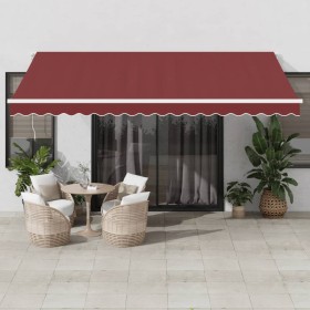 Tenda da Sole Retrattile Automatica con LED Bordò 450x300 cm