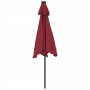 Ombrellone Giardino LED Palo Acciaio Rosso Bordò 225x225x212 cm