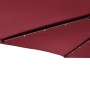 Ombrellone Giardino LED Palo Acciaio Rosso Bordò 225x225x212 cm