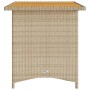 Tavolo da Giardino Piano in Legno Beige 110x68x70 cm Polyrattan