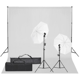 Kit per Studio Fotografico con Set di Luci e Fondale