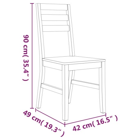 Sedie da Pranzo 8 pz in Legno Massello di Acacia