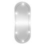 Specchio da Parete con Luci LED 40x90 cm Vetro Ovale