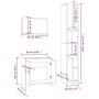 Set Mobili da Bagno 3 pz Grigio Sonoma in Legno Multistrato