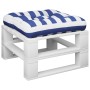 Cuscino Pallet Strisce Bianche Blu 60x61,5x10 cm Tessuto Oxford