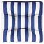 Cuscino Pallet Strisce Bianche Blu 60x61,5x10 cm Tessuto Oxford