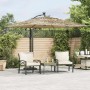 Ombrellone Giardino con Palo in Acciaio Marrone 269x269x235 cm