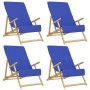 Asciugamani da Spiaggia 4pz Blu Reale 60x135 cm Tessuto 400 GSM