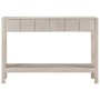 Tavolo Consolle Bianco 110x35x75cm Legno Massello di Mango