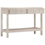 Tavolo Consolle Bianco 110x35x75cm Legno Massello di Mango