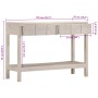 Tavolo Consolle Bianco 110x35x75cm Legno Massello di Mango