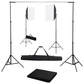 Kit per Studio Fotografico con Luci Softbox e Fondali