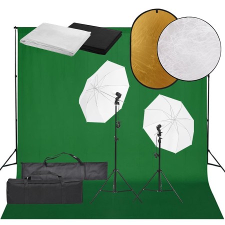 Kit Studio Fotografico con Set di Luci, Fondale e Riflettore