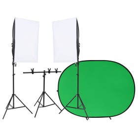 Kit per Studio Fotografico con Set di Luci e Fondale