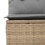 Set Divani da Giardino 7 pz con Cuscini Beige in Polyrattan