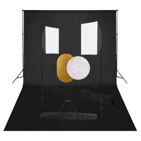 Kit per Studio Fotografico con Set Luci, Fondale e Riflettore