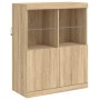 Credenza con Luci LED Rovere Sonoma 283x37x100 cm