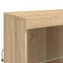 Credenza con Luci LED Rovere Sonoma 283x37x100 cm