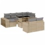 Set Divani da Giardino 11 pz con Cuscini Beige in Polyrattan