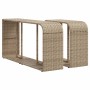 Set Divani da Giardino 11 pz con Cuscini Beige in Polyrattan