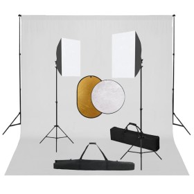 Kit per Studio Fotografico con Set Luci, Fondale e Riflettore