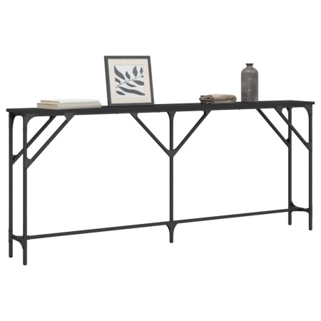 Tavolino Consolle Nero 180x23x75 cm in Legno Multistrato