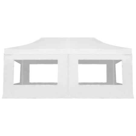 Gazebo Professionale Pieghevole Alluminio e Pareti 6x3m Bianco