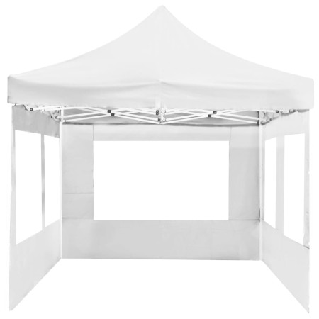 Gazebo Professionale Pieghevole Alluminio e Pareti 6x3m Bianco