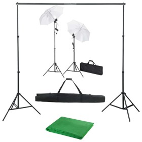 Kit Studio Fotografico con Fondali Luci e Ombrelli