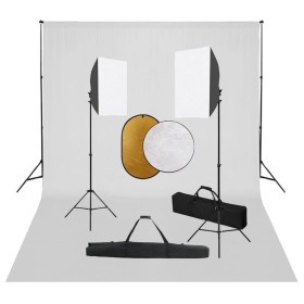 Kit per Studio Fotografico con Set Luci, Fondale e Riflettore