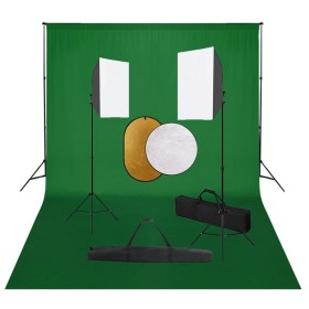 Kit per Studio Fotografico con Set Luci, Fondale e Riflettore