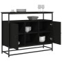 Credenza Nera 100x35x80 cm in Legno Multistrato