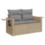 Set Divano da Giardino 10 pz con Cuscini Beige in Polyrattan