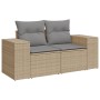 Set Divano da Giardino 9 pz con Cuscini Beige in Polyrattan