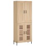 Credenza Rovere Sonoma 69,5x34x180 cm in Legno Multistrato