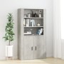 Mobile a Parete Grigio Cemento 80x33x80 cm in Legno Multistrato