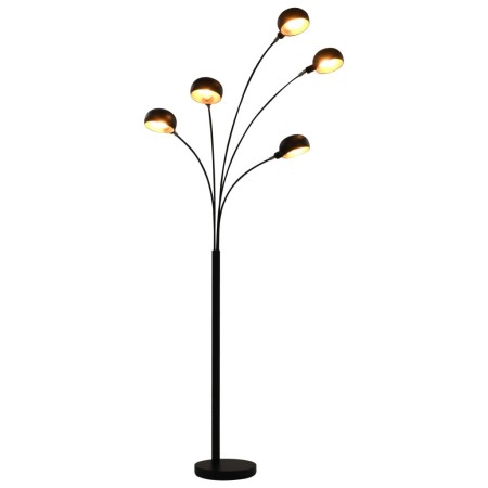 Lampada da Terra 200 cm 5 Bulbi E14 Nero e Oro