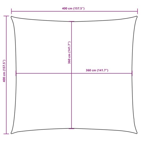 Vela Parasole in Tela Oxford Quadrata 4x4 m Antracite