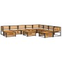 Set Divano da Giardino 11 pz con Cuscini Legno Massello Acacia