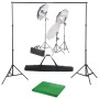 Kit per Studio Fotografico con Set di Luci e Fondale