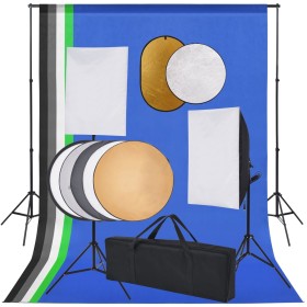 Kit Studio Fotografico con Luci Softbox Fondale e Riflettore