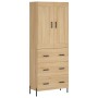 Credenza Rovere Sonoma 69,5x34x180 cm in Legno Multistrato