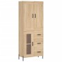 Credenza Rovere Sonoma 69,5x34x180 cm in Legno Multistrato