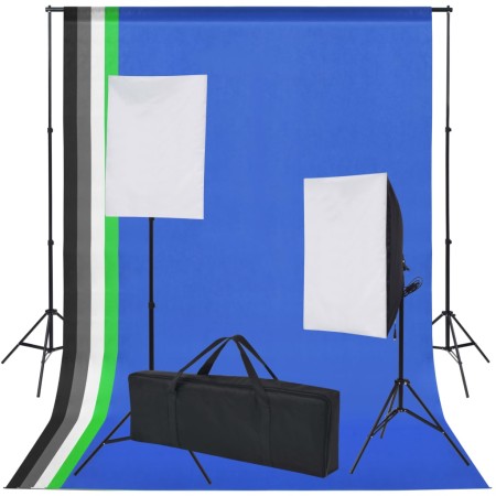 Kit Studio Fotografico 5 Sfondi Colorati & 2 Softbox