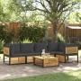 Set Divano da Giardino 6 pz con Cuscini in Massello di Acacia